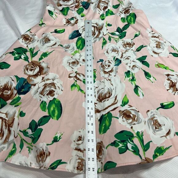 Dressystar Pink Ink Flower Retro Cocktail Rockabilly Pin Up Dress - Picture 4 of 7
